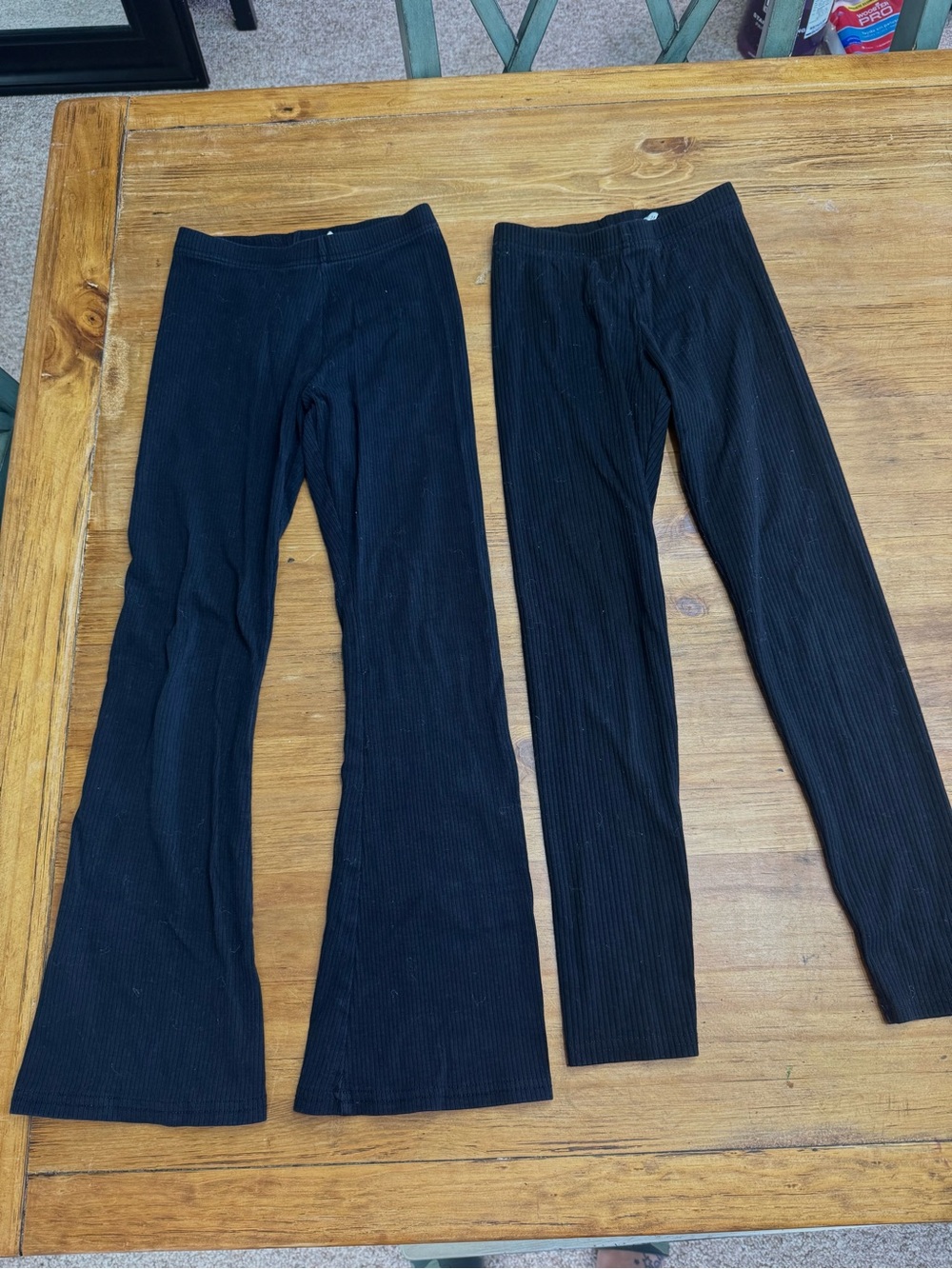 Girls ribbed leggings flared and straight